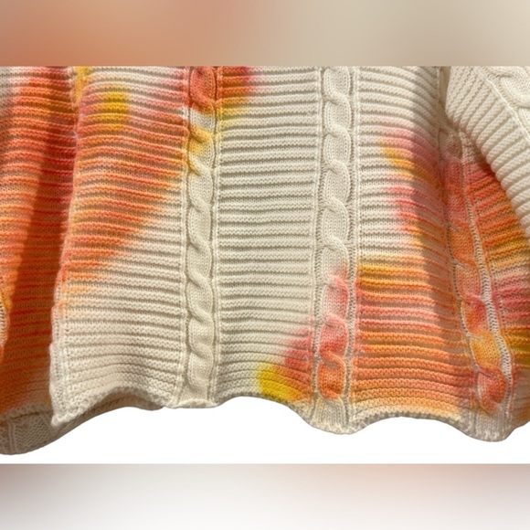 Women’s Raga Cyrus Tie Dye Pullover Sweater: Pink, Orange & White: size large - Picture 3 of 8